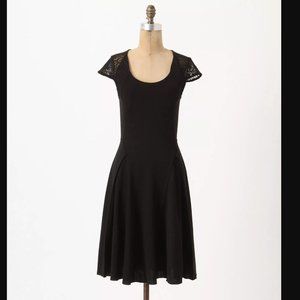 NWT Anthropologie INTERSPERSED PONTE DRESS Black M RARE~